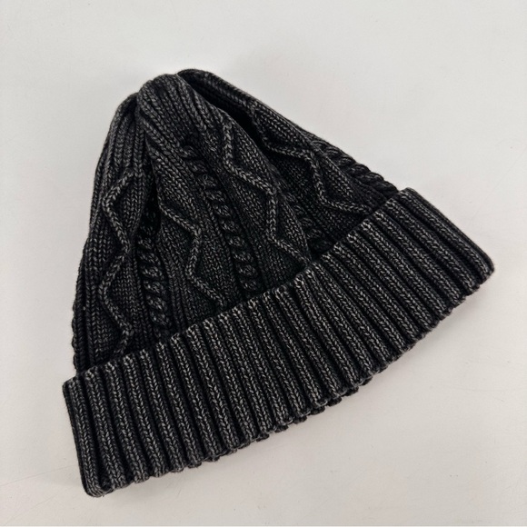 Free People Stormi Washed Black Cable Beanie Cotton Hat - Picture 4 of 4